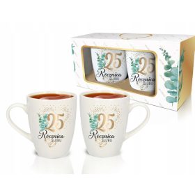 Darilni set 2 skodelic za 25. obletnico poroke