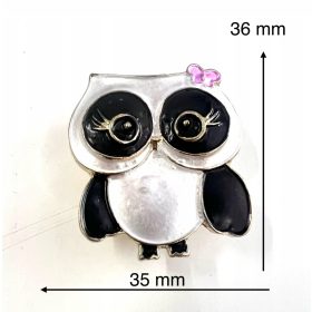 Barvita broška sova s pritrdilom na močan magnet
