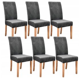    PREVLEKE ZA STOLE 6 KOSOV VELUR Univerzalni velur Fleksibilen GRAFIT