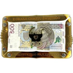   Elegantna zlata pleksi steklena kuverta za sveti krst in shranjevanje denarja