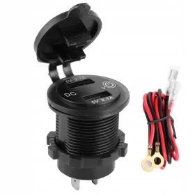   Dvojna avtomobilska USB polnilna vtičnica z dvojnim napajanjem