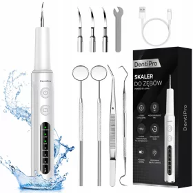   Ultrazvočni skaler DentiPro - 4 načini, 4 glave, 4 orodja, USB polnjenje