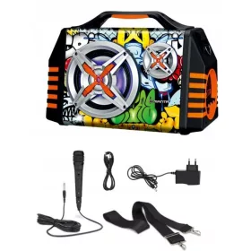    Bluetooth zvočnik Prenosni karaoke mikrofon Manta Helios 2 USB, AUX, FM 8h