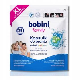   BOBINI Držinske pralne kapsule za otroke Family Hypoallergenic 38 kos