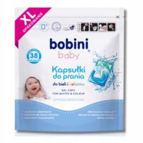   BOBINI Otroške kapsule za pranje perila hipoalergene bele barve 38 kos