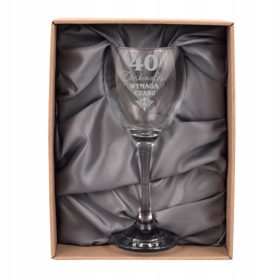   Darilo za 40. rojstni dan - Eleganten kozarec za vino s čudovitimi okraski