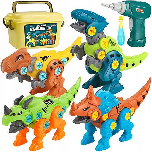 DINOZAVR KOMPLET ZA SESTAVLJANJE ZA OTROKE S POSODO ORODJA ZA DINOZAVRE