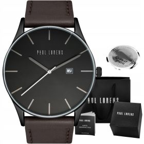   Paul Lorens ELEGANTNA moška ura LONGIO v rjavi barvi - z datovnikom + MOŽNOST GRAVIRANJA