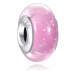 Roza Murano steklo obesek, srebro S925