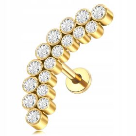 Elegantni titanovi labret helix uhani s cirkoni