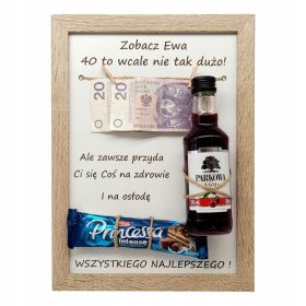   DARILO ZA 30 40 50 60 70 ROJSTNI DAN OKVIR z vgravirano tablico Veliki svetel hrast