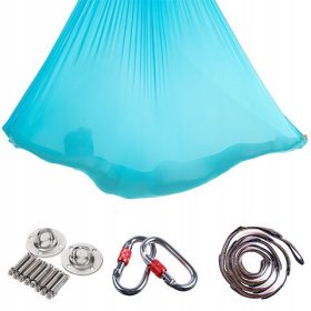   Viseča mreža za jogo, zračni akrobatski šal za vajo joge | 4 m | svetlo modra