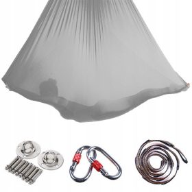   Viseča mreža za jogo, zračni akrobatski šal za Aerial Yoga | 5 m | siva