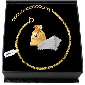   ZLATA ZAPESTNICA ZA ŽENSKE 585/925 POZLAČENO SREBRO, NASTAVLJIVA 16 cm + 5 cm