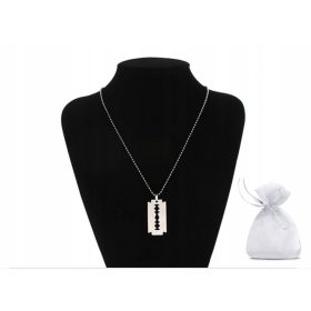 RAZOR BLADE PUNK METAL NASZYJNIK DARILO ZA RAZOR BLADE