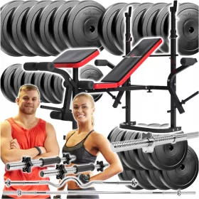    BODYBUILDING SET 156kg VADBENI SET BENCH BARbell Dumbbell 33 kosov.