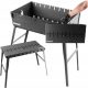  Mangal kovček za žar za 10 nabodal, kovček za oglje, zložljiv kovinski 3 mm
