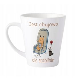   Kavna skodelica z napisom "Jest c**jowo ale stabilnie" 350 ml