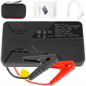   ZAGAJAČ Jump Starter Power Bank, Avto zaganjalnik, 12V, vrhunec 600A, 27000mAh, prenosni zaganjalnik za motorje bencina 5.0L in dizelske motorje 2.0L, prenosni zaganjalnik z litij-ionsko baterijo