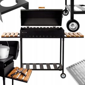    Vrtni žar na oglje za 12 nabodal Mangal 5 mm kolesa solidne kakovosti