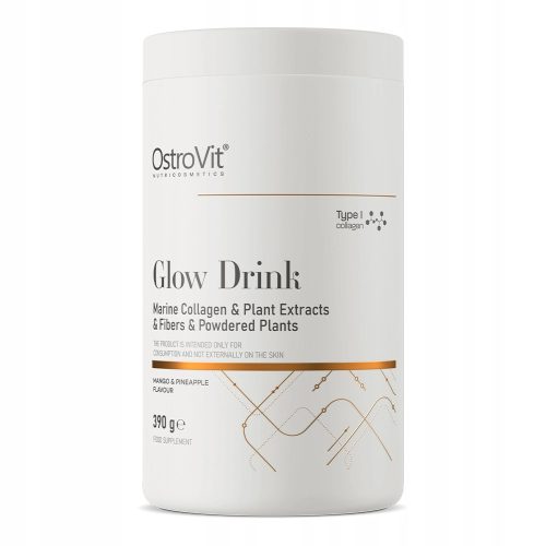 OstroVit Glow Drink 390 g - Napitek z Mangom in Ananasom za Lepši Videz
