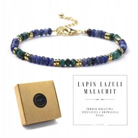 Elegantna zapestnica z Lapis Lazuli in Malahitom