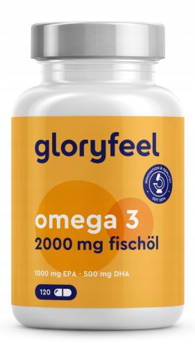Omega-3 kapsule z visoko čistostjo od GloryFeel – 120 kapsul, testirane v laboratoriju