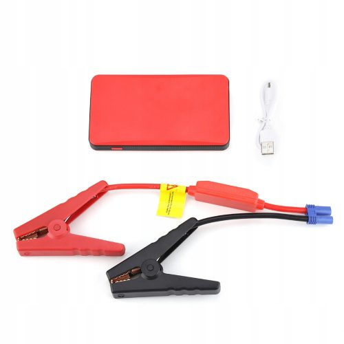 Prenosni zaganjalnik za vozila v sili 12 V, polnilnik akumulatorja, power bank za bencinske motorje do 3,0 l, rdeč