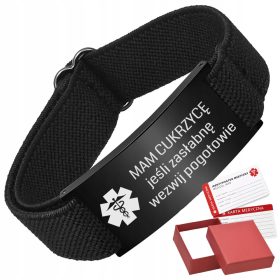    Zapestnica za DIABETIKE, nastavljiva, udobna elastika + jeklo