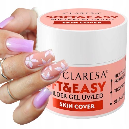 CLARESA NEŽEN IN ENOSTAVEN GEL ZA IZGRADNJO NOHTOV NUDE SKIN COVER 45 g