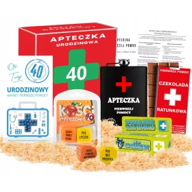   Smešno darilo za 40. rojstni dan, Komplet prve pomoči za moške, Pravi komplet za rojstni dan