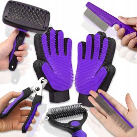   SET ZA NEGO DLAKE PSA, MAČKE, STRIŽEČI, GLAVNIK, PRIZORNIK ZA ROKAVICE 7 DELOV