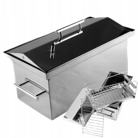    Črna kovinska kadilnica za vroče dimljenje doma 51*31*30 Praktična