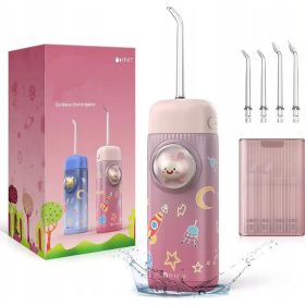   IRIGATOR ZA OTROKE ZA BREZŽIČNO ZOBNO IZPIRANJE 4 ŠOBE ROZA