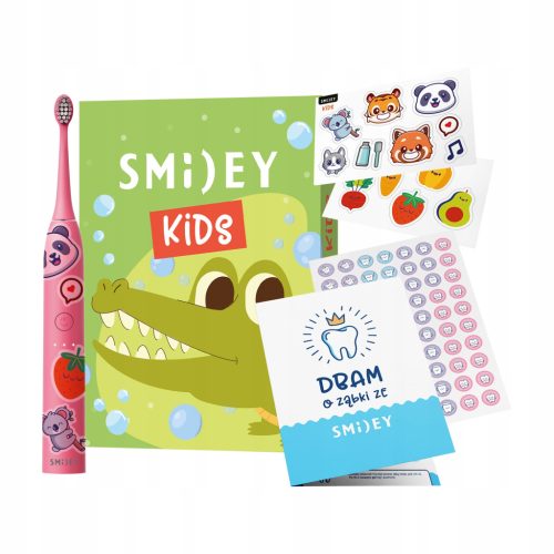 Slovenian Name: Otroška sonična zobna ščetka Smiley Kids za otroke 3+ s nalepkami in koledarjem čiščenja

SEO-Optimized Description:
Otroška sonična zobna ščetka Smiley Kids je idealna rešitev za star