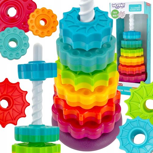 IZOBRAŽEVALNA PIRAMIDA ZAVITA STOLP WOOPIE BABY PUZZLE