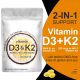 Kapsule Vitamin D3 K2 z kokosovim oljem - Močan Dnevni Dodatek za Zdravje Kosti