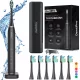 Alpha DentiPro STB-02 – sonična zobna ščetka z etuijem in 6 glavami, črna