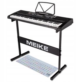   Tipkovnica Orgle s stojalom za klaviaturo in nalepkami z glasbenimi notami za učenje 61 razredov