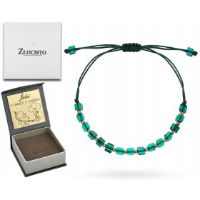   ZLATA VRVICA ZAPESTNICA DIAMANTNE KROGLICE ZELENI KAMNI NA VRVICI