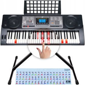 Keyboard za učenje s stojalom in osvetljenimi tipkami