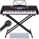 ORGLIČNO STABILNO STOJALO ZA KLAVIATURE Z MIKROFONOM IN NAKLEJKAMI ZA UČENJE
