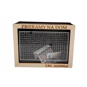Skarbonka z wykreślanką - zbiraj za dom