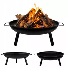    VRTNI KAMIN VRTNI ŽAR 60 cm OKROGEL Z ROČAJI ROČAJ ZA TABORNIŠKI OGEN
