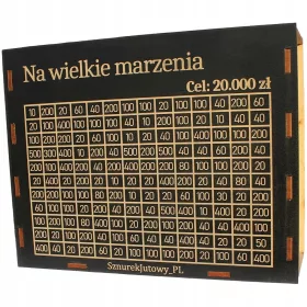   rna Skarbonka z Izrezljano Gravuro za Velike Sanje 20.000 PLN Darilo