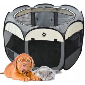   Velika zložljiva kletka za hišne ljubljenčke Ender, srednji pes, 126 x 125 x 64 cm