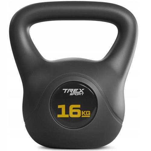 Kettlebell TREX Sport 16 kg črne barve