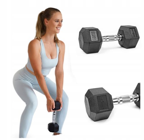 Pretorians Hex Dumbbell 10 kg with Rubber Coating