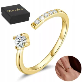 Zlata prstana iz srebra 925, nastavljiva srebrna prstana