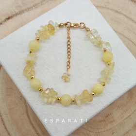 Zapestnica iz naravnega kamna citrin, žad